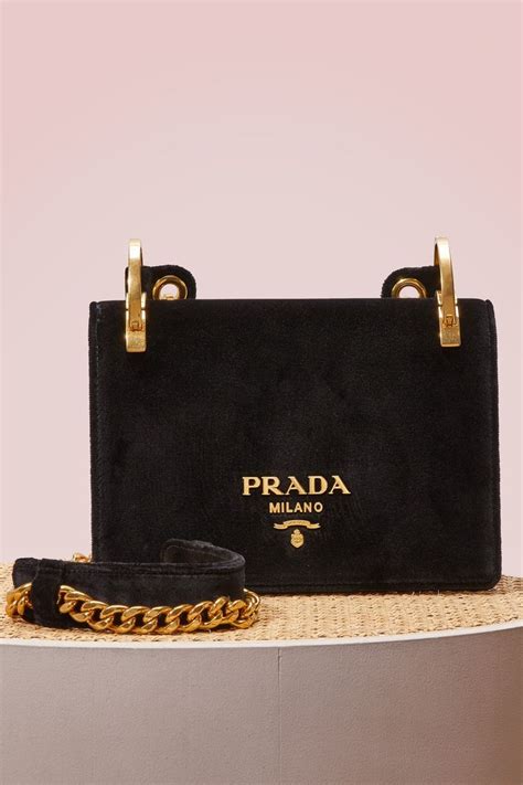 prada black velvet pattina shoulder bag